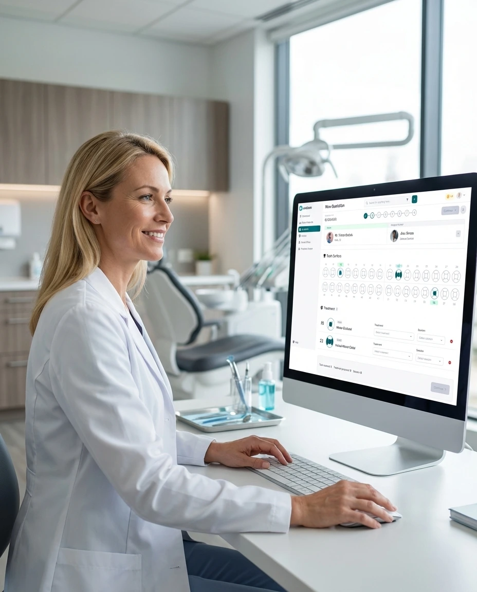 Zahnärztin nutzt unebase Plattform